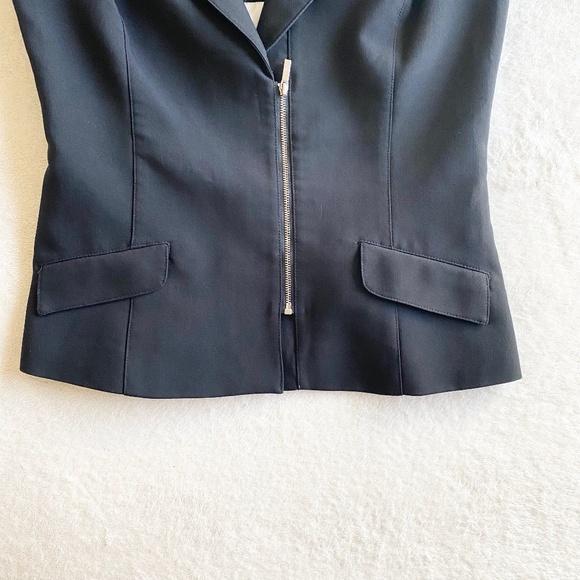 VTG BEBE Vest Waist-Coat w/ Back-keyhole Design Black - Picture 9 of 15